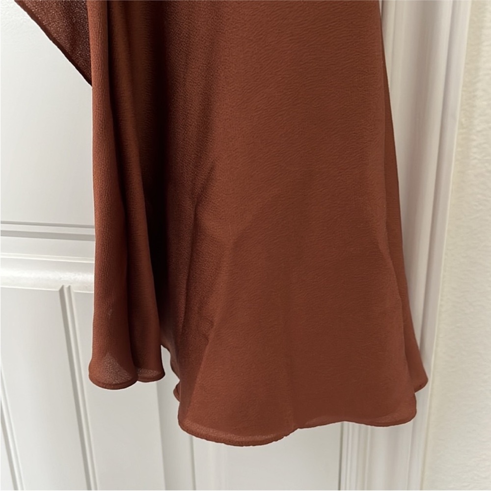 Shona Joy Oro Satin Wrap Dress in rust sz 2 - Picture 4 of 4